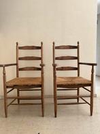 2 houten armstoelen, Ophalen, Gebruikt, Twee, Bruin