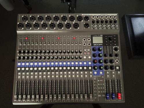 Zoom LiveTrak L-20 – 20-Kanaals Mixer & Recorder, Muziek en Instrumenten, Mengpanelen, Zo goed als nieuw, 20 kanalen of meer, Microfooningang