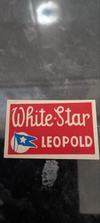 Oud bieretiket White Star br Leopold  Brussel, Verzamelen, Biermerken, Ophalen of Verzenden, Zo goed als nieuw