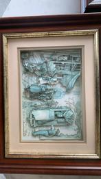 Anton Pieck xylografie houtsnijwerk, Antiek en Kunst, Kunst | Etsen en Gravures, Ophalen