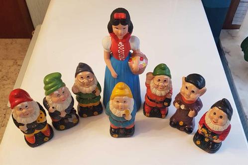Sneeuwwitje en de 7 dwergen in porselein (handgeschilderd), Verzamelen, Disney, Gebruikt, Beeldje of Figuurtje, Sneeuwwitje of Doornroosje