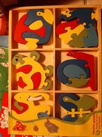 6 verschillende houten puzzels in houten box, Enlèvement ou Envoi, Neuf
