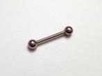 Barbell droit avec boules pour piercing en acier chirurgical, Handtassen en Accessoires, Piercings, Ophalen of Verzenden, Gebruikt