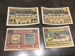 Duitsland 4 verschillende noodbiljetten FDC, Ophalen of Verzenden