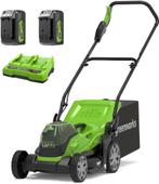Greenworks Accu Grasmaaier 40V - 36 cm, Ophalen, Cirkelmaaier, Opvangzak, Accu-grasmaaier