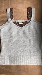 Débardeur Laine et Angora bleu gris/ taupe S, Comme neuf