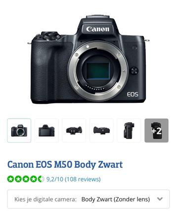 Canon m50 met lenzen en accessoires