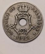 Munt België 25 centimes 1908 Frans, Postzegels en Munten, Ophalen of Verzenden, Metaal, Losse munt