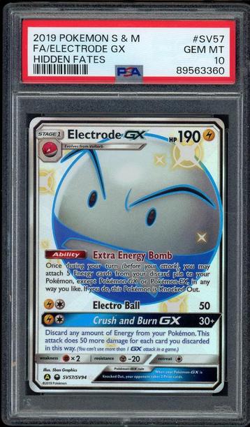 Electrode GX PSA 10 - SV57/SV94 - Sun & Moon - Hidden Fates beschikbaar voor biedingen