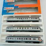 Duitse zilverling set van 3 wagons, Treinset, Gelijkstroom, Ophalen of Verzenden, Zo goed als nieuw