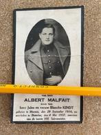 BP MILICIEN DHR ALBERT MALFAIT  MENEN 29/9/1916 en, Collections, Images pieuses & Faire-part, Enlèvement ou Envoi, Image pieuse