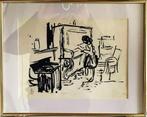 HENRI VICTOR WOLVENS (1896-1977) MEISJE AAN DE PIANO - LITHO, Ophalen of Verzenden