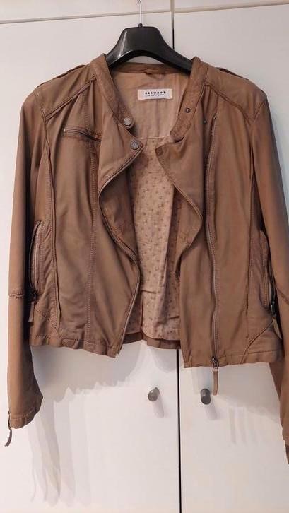 Soepel lederen jasje OAKWOOD, Kleding | Dames, Jassen | Zomer, Zo goed als nieuw, Maat 38/40 (M), Bruin, Ophalen