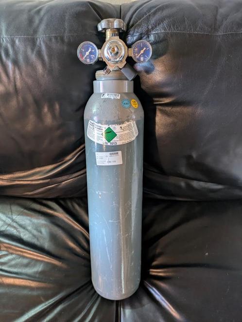Grote CO2-fles + JBL drukmeter, Dieren en Toebehoren, Vissen | Aquaria en Toebehoren, Zo goed als nieuw, Ophalen