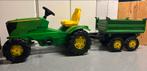 traptractor John Deere met kipkar, Kinderen en Baby's, Ophalen of Verzenden, Zo goed als nieuw, Trapvoertuig