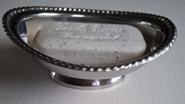 Vintage Zani Inox zeep schaaltje op voet met kabelrand, Antiek en Kunst, Curiosa en Brocante, Ophalen of Verzenden