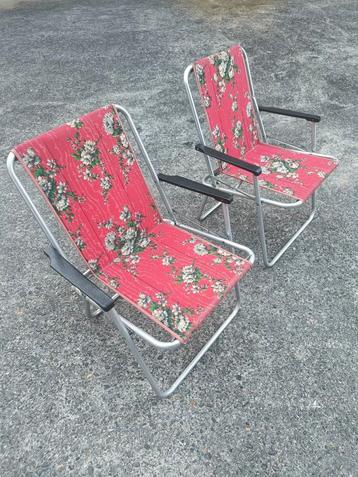Vintage set van 2 kampeer stoelen jaren 70  beschikbaar voor biedingen