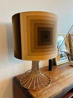 2 Lampen met originele kap en messing details (mid-century m, Ophalen