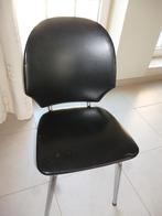 3 Vintage sixties oude stoel in zwarte skay inox keukenstoel, Ophalen