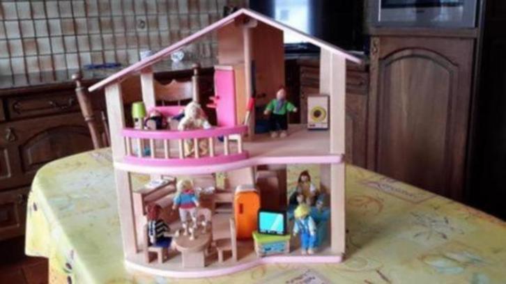 Maison modulable Pintoy+personnages+ accessoires.Voir photos, Kinderen en Baby's, Speelgoed | Poppenhuizen, Gebruikt, Poppenhuis