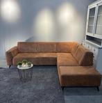 Cognac bruine hoekzetel, Stof, 250 tot 300 cm, Hoekbank, Driepersoons