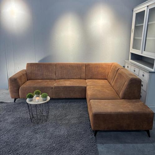 Cognac bruine hoekzetel, Huis en Inrichting, Zetels | Zetels, Zo goed als nieuw, Hoekbank, Driepersoons, 250 tot 300 cm, 150 cm of meer