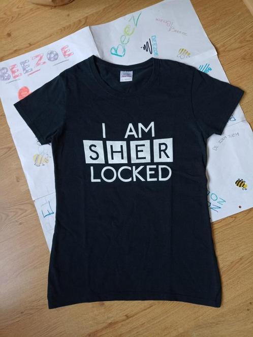 I am SherLocked t-shirt, maatje S, Kleding | Dames, T-shirts, Zo goed als nieuw, Maat 36 (S), Zwart, Korte mouw, Ophalen of Verzenden