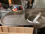 Spoelbak inox met kraan, Doe-het-zelf en Bouw, Ophalen, Gebruikt, Inox, Kraan