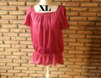 (2)- blouse femme t.XL rouge satinée, Ophalen of Verzenden, Zo goed als nieuw, Maat 42/44 (L), Rood