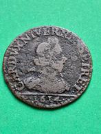 1614 Frankrijk Nevers & Rethel 2 liards in brons, Postzegels en Munten, Verzenden, Frankrijk, Losse munt