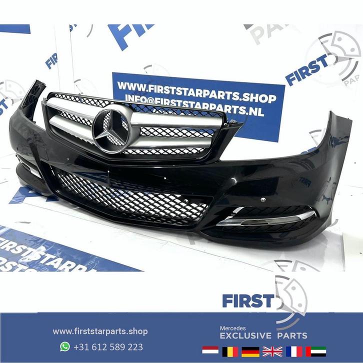 W204 C204 Mercedes C Klasse FACELIFT VOORBUMPER COMPLEET + G, Auto-onderdelen, Carrosserie, Bumper, Mercedes-Benz, Voor, Gebruikt