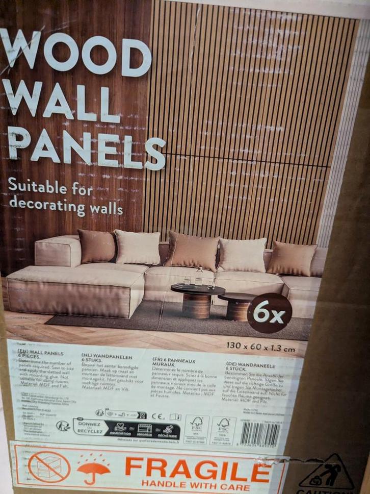 6 panneaux acoustiques muraux, Bricolage & Construction, Plaques & Panneaux, Neuf, Autres matériaux, Moins de 20 mm, Enlèvement