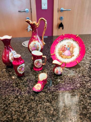 Limoges miniatuur porselein. Setje 7 beschikbaar voor biedingen