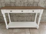 Muur tafel/ wit met hout, Huis en Inrichting, Ophalen, 100 tot 150 cm, Zo goed als nieuw, Overige houtsoorten