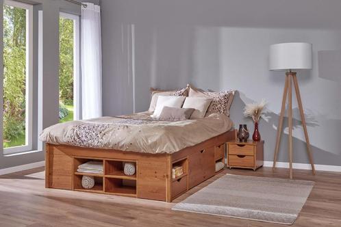 Tweepersoons massief grenen bed in Wit of Natuur of Bruin., Huis en Inrichting, Slaapkamer | Bedden, Nieuw, Tweepersoons, 200 cm