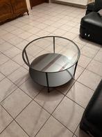Ronde salontafel met glazen blad, Huis en Inrichting, Tafels | Salontafels, Ophalen, Zo goed als nieuw