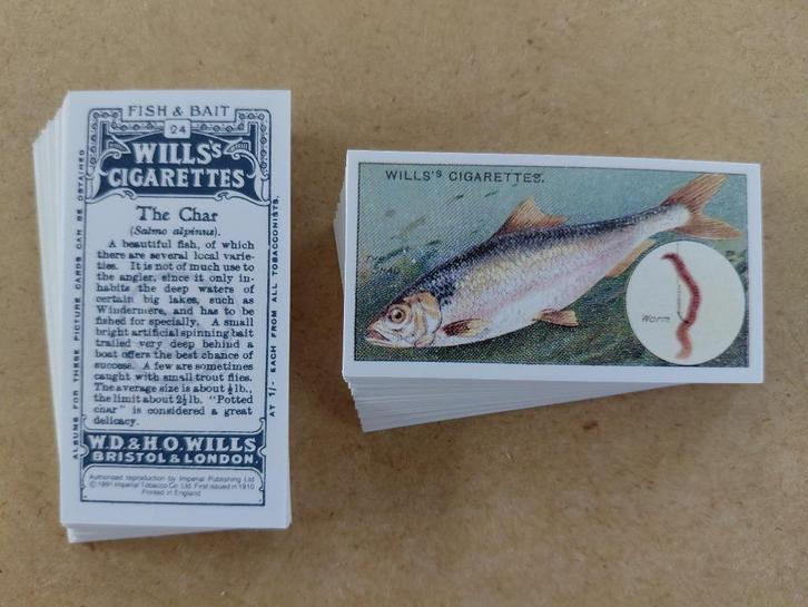 Fish & Bait complete set 50 chromos vissen REPRO uit 1991, Verzamelen, Foto's en Prenten, Dier, 1980 tot heden, Ophalen of Verzenden