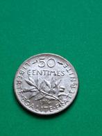 1916 Frankrijk 50 centimes in zilver zaaister, Verzenden, Frankrijk, Losse munt, Zilver