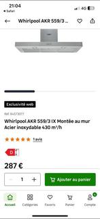 Hotte aspirante 90 cm Whirlpool, Electroménager, Enlèvement, Neuf, Hotte murale