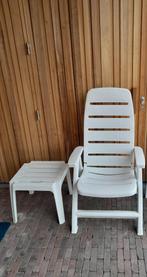 tuinzetel Jardin met voetbankje, Tuin en Terras, Tuinstoelen, Ophalen, Gebruikt, Kunststof, Verstelbaar