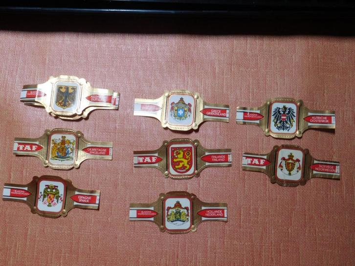 Verschillende incomplete collecties Taf sigarenringen (3), Verzamelen, Rookartikelen, Aanstekers en Luciferdoosjes, Gebruikt, Sigarenbandjes