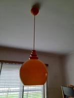 Retro luchter in oranje glas 45cm, Verzamelen, Ophalen, Huis en Inrichting