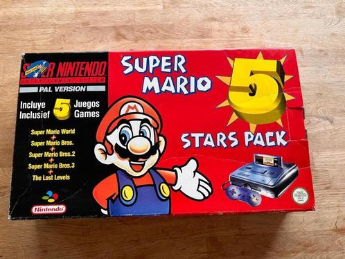 Nintendo SNES - Super Mario 5 Stars Pack + extras, Games en Spelcomputers, Games | Nintendo Super NES, Gebruikt, Platform, 2 spelers