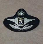 Kepie-badge Belgische luchtmacht Zilverkleurig onderofficier, Ophalen of Verzenden, Luchtmacht, Embleem of Badge