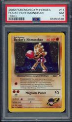 Rocket's Hitmonchan Holo PSA 7 - 11/132 - Gym Heroes 2000, Foil, Losse kaart, Zo goed als nieuw, Verzenden