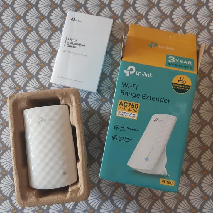 TP-Link RE190 range-extender, Computers en Software, WiFi-versterkers, Zo goed als nieuw, Ophalen