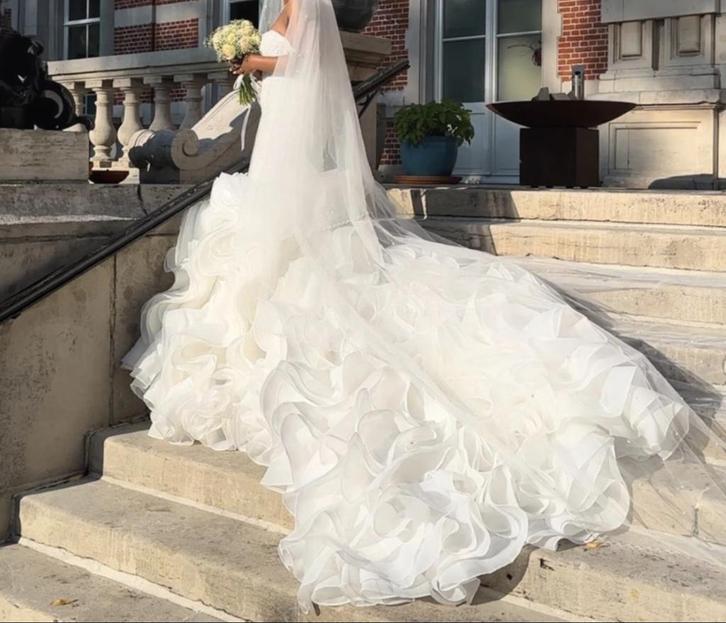Trouwkleed zeemermin, Kleding | Dames, Gelegenheidskleding, Zo goed als nieuw, Overige typen, Maat 38/40 (M), Wit, Ophalen