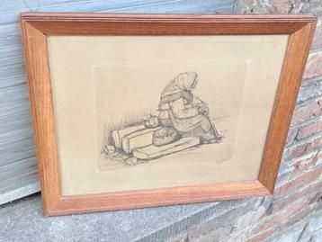 Gravure epreuve d artiste femme signe Victor dieu beschikbaar voor biedingen