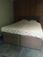 box spring bruin 160cm in Menen, Huis en Inrichting, Slaapkamer | Boxsprings, Ophalen, Bruin, Tweepersoons, Zo goed als nieuw
