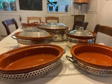 Wiskemann set van terracotta en zilverkleurig metaal beschikbaar voor biedingen